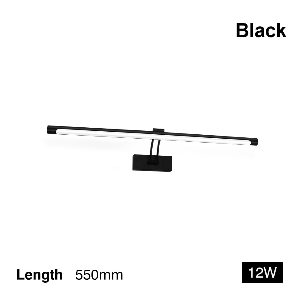 BowLift 80-100 cm LED Wall Light – Sleek Black & Silver Internal Picture Light for Bathrooms
