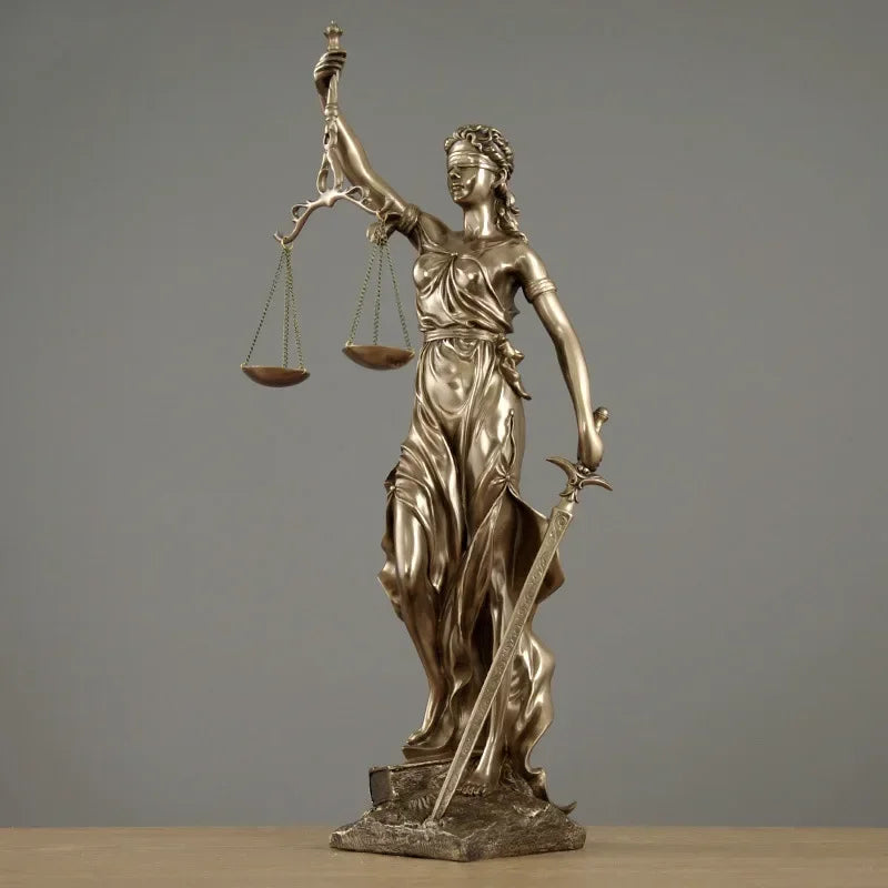 LZINA™ | ERMAKOVA European antique bronze Greek goddess of justice statue Fair Angels resin sculpture ornaments desktop home decoration gift