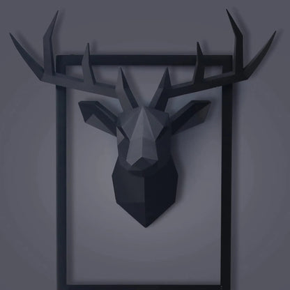 BowLift | 3D-Deer Head Sculpture, geometric resin, animal deer head wall decoration, modern home decor, luxurious decorative wall decor