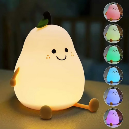 LZINA™ | Super Soft Touch-Controlled Multicolor Silicone Pear Night Light