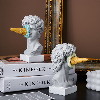 LZINA™ | David Figurine with Ice Cream Home Decoration Sculpture