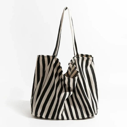 LZINA™ | Striped linen tote bag