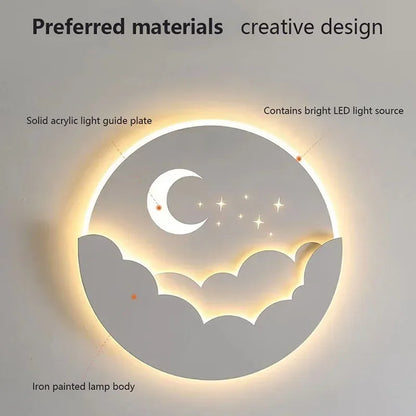 BowLift LED Wall Light with Moon & Stars — Ambient Glow