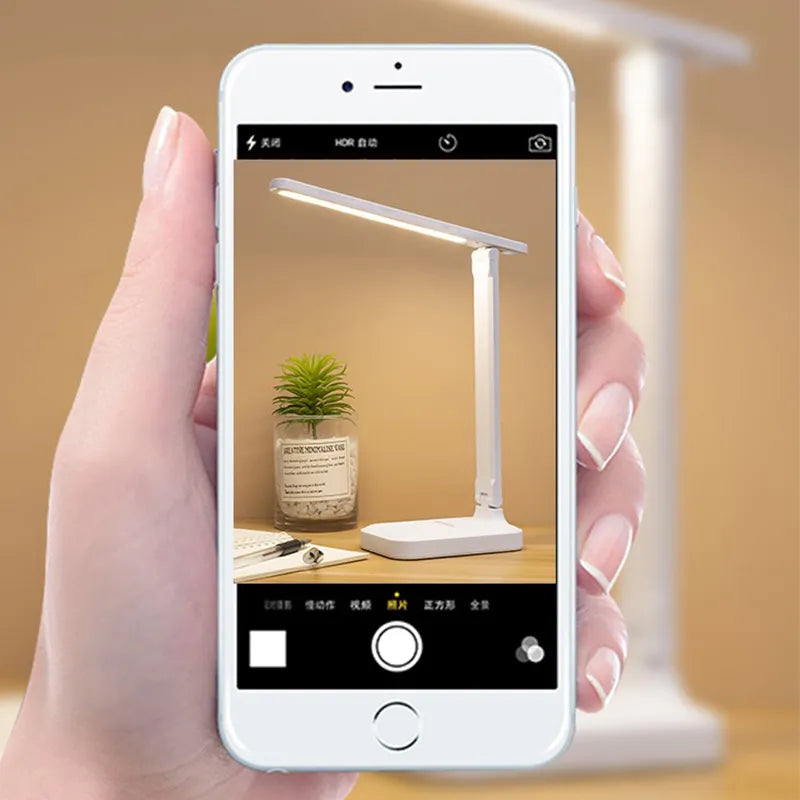 BowLift 6000mAh Rechargeable LED Desk Lamp — USB Powered, 3 Color Temperatures, Stepless Dimming, Touch Control, Foldable, Eye-Protecting Reading Night Light