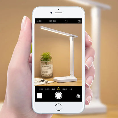 BowLift 6000mAh Rechargeable LED Desk Lamp — USB Powered, 3 Color Temperatures, Stepless Dimming, Touch Control, Foldable, Eye-Protecting Reading Night Light