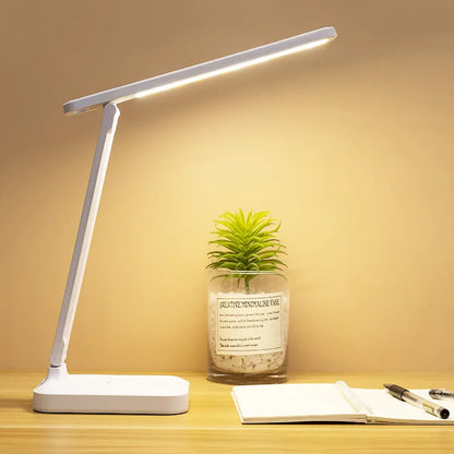 BowLift 6000mAh Rechargeable LED Desk Lamp — USB Powered, 3 Color Temperatures, Stepless Dimming, Touch Control, Foldable, Eye-Protecting Reading Night Light