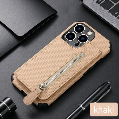 LZINA™ | Zip Zip Elegance Wallet iPhone Case
