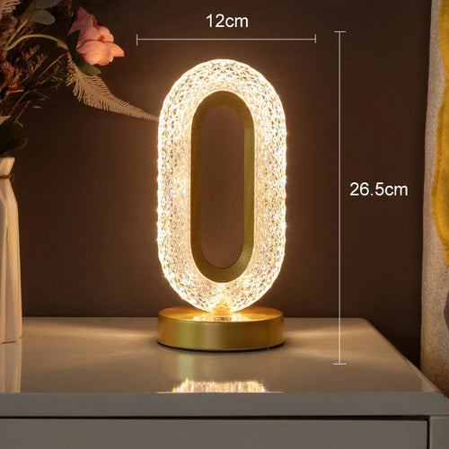 BowLift Crystal LED Table Lamp — Dimmable, USB Charging, and Convenient Touch & Remote Control