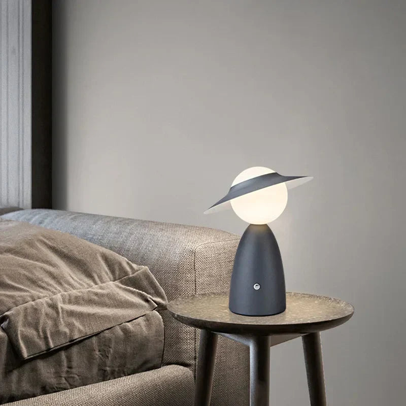 BowLift Battery-Operated Table Lamp – Hat-Wearing Gentleman