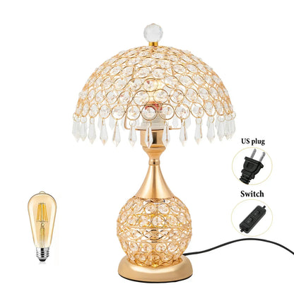 BowLift Modern Crystal Luxury Nightstand Lamp – Elegant Decorative Bedside Light