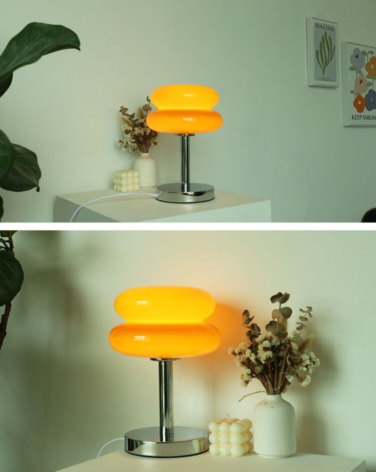BowLift Macaron Glass Lamp: Retro-Modern Dimmable Lighting