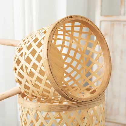 LZINA™ | Handcrafted Bamboo Woven Flower Pot with Stand Plant Flower Display Storage Stand DIY Storage Children's Plant Pots Home Decor