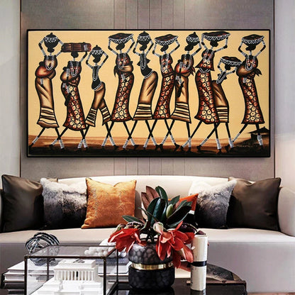 LZINA™ | Plus Sizes Abstract African Woman Canvas Painting