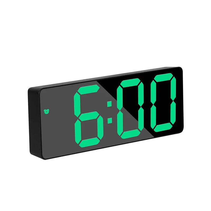 Modern Electronic Mirror Alarm Clock with LED Display, Alarm Function and Temperature Display – Stylish Digital Clock for Bedroom and Office | Bowlift