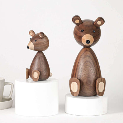 LZINA™ | Danish Wood Brown Bear Family Ornaments