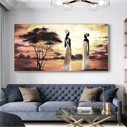 LZINA™ | Plus Sizes Abstract African Woman Canvas Painting