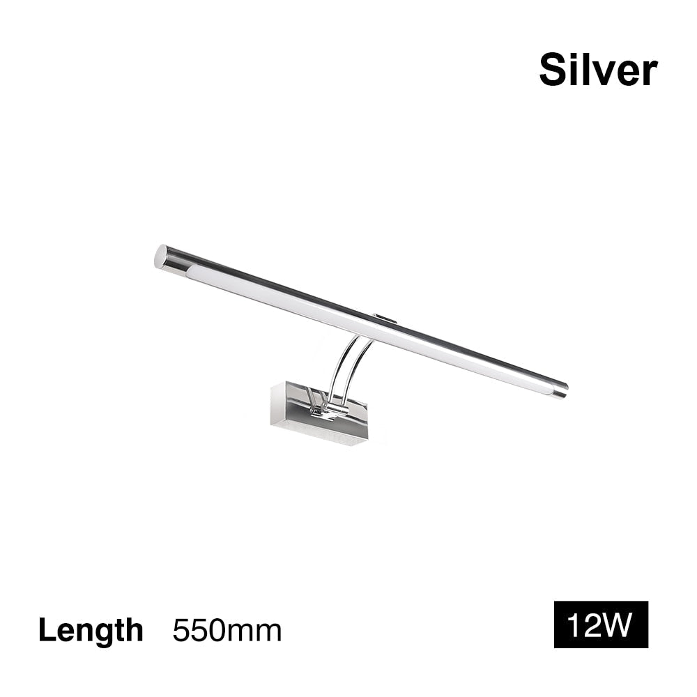 BowLift 80-100 cm LED Wall Light – Sleek Black & Silver Internal Picture Light for Bathrooms