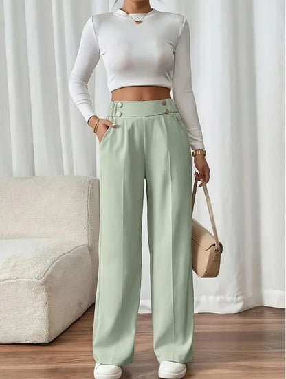 Women’s High Waist Straight Leg Office Trousers
