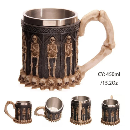 LZINA™ | Medieval Dragon Resin Stainless Steel Mug as Coffee Mug or Tea Mug