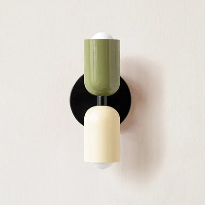 Sleek BowLift Double-Head Wall Lamp with Black Base