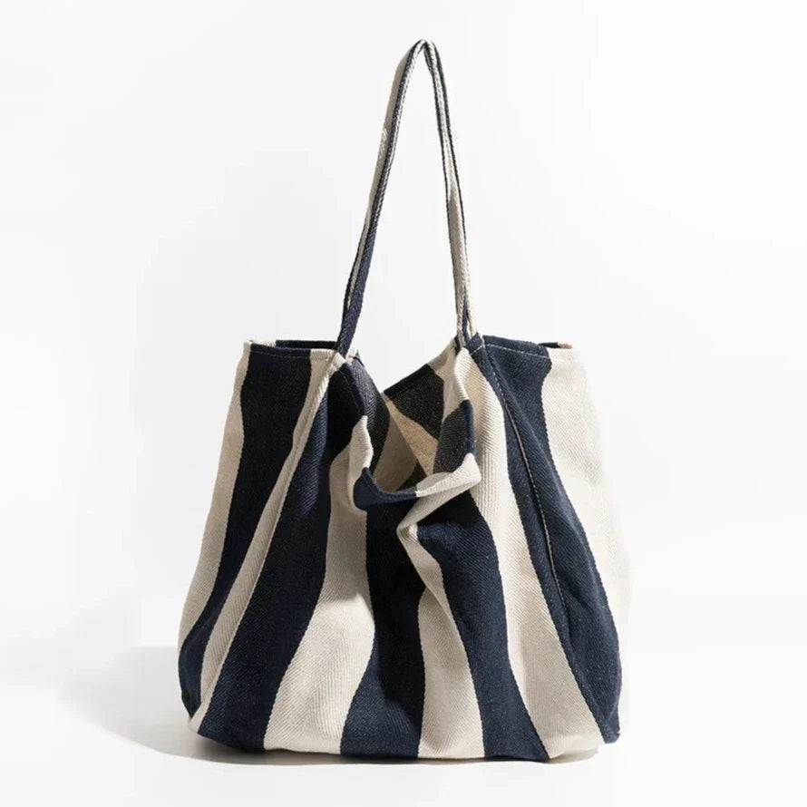 LZINA™ | Striped linen tote bag
