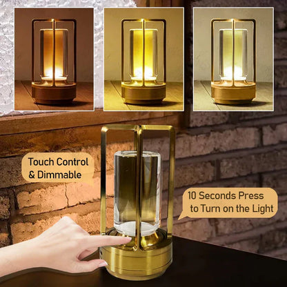 LZINA™ | Warm LED Cordless Table Lamp – Battery Operated Nordic Design - LED with Touch Control, Suitable for Bedroom, Home, Outdoor - Ideal Night Light
