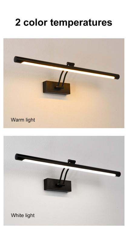 BowLift 80-100 cm LED Wall Light – Sleek Black & Silver Internal Picture Light for Bathrooms