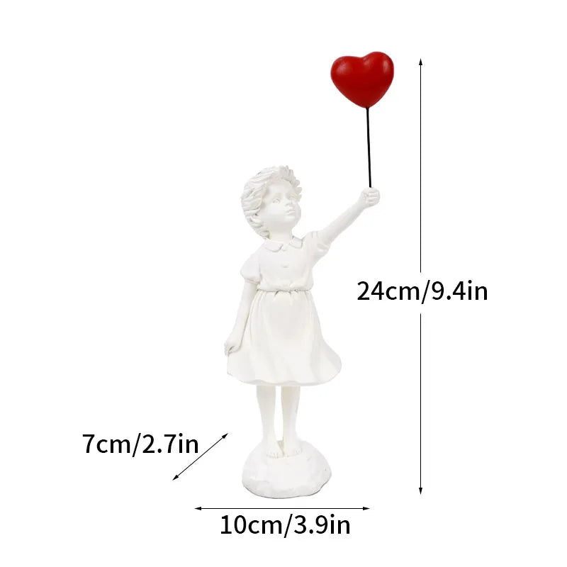 LZINA™ | Dropshipping Banksy Sculpture Collection Flower Thrower Statue Pop Art Modern Balloon Girl Figurine Office Home Decoration