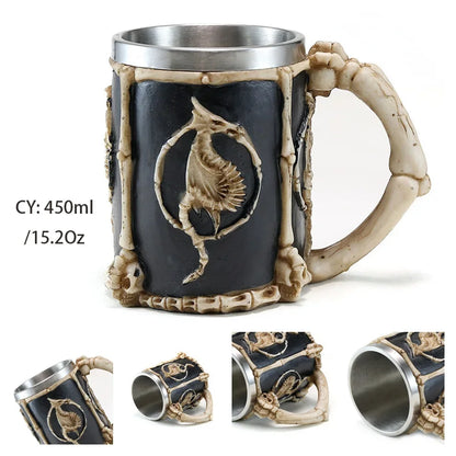 LZINA™ | Medieval Dragon Resin Stainless Steel Mug as Coffee Mug or Tea Mug