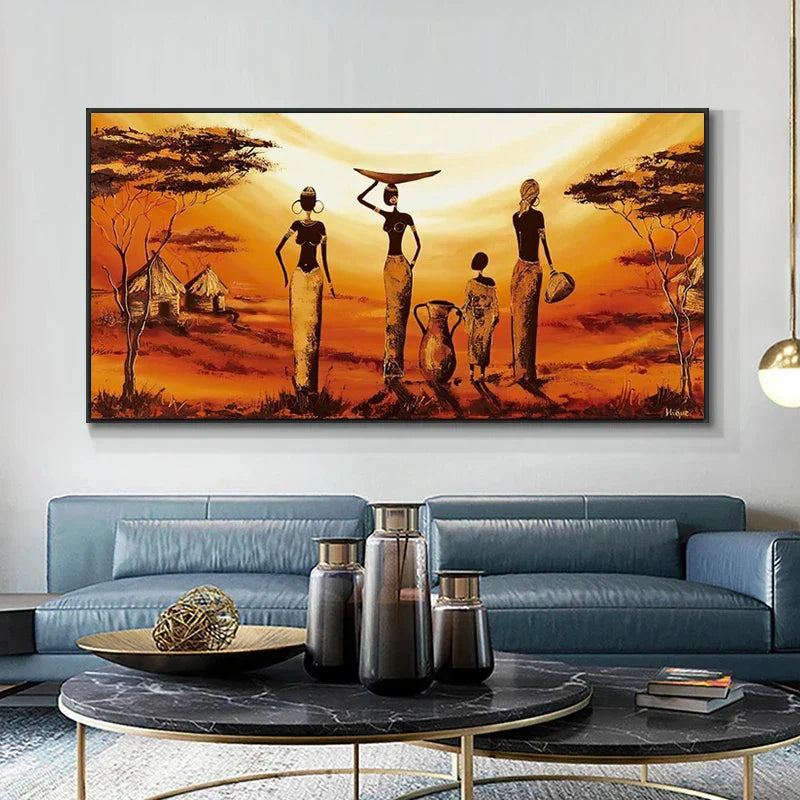 LZINA™ | Plus Sizes Abstract African Woman Canvas Painting