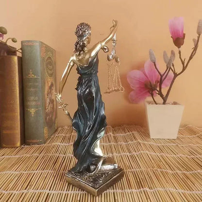 LZINA™ | ERMAKOVA European antique bronze Greek goddess of justice statue Fair Angels resin sculpture ornaments desktop home decoration gift