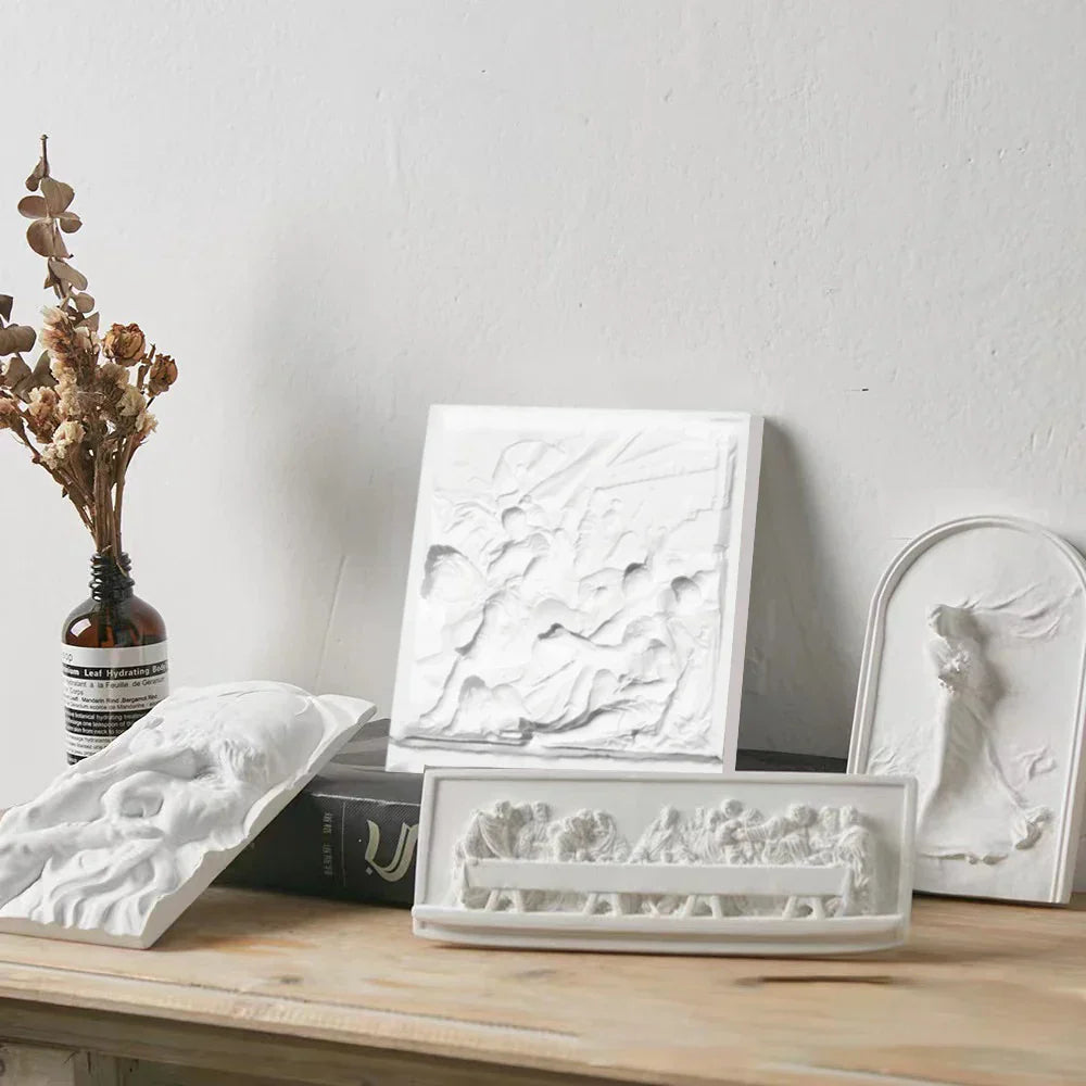 LZINA™ | Nordic INS Style Character Plaster Statue DIY Painted Sketch Photography Props Table Decorations Home Art Plaster Decoration