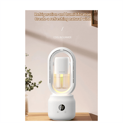 LZINA™ | Portable fan without blades with humidifier and night light for refreshing comfort