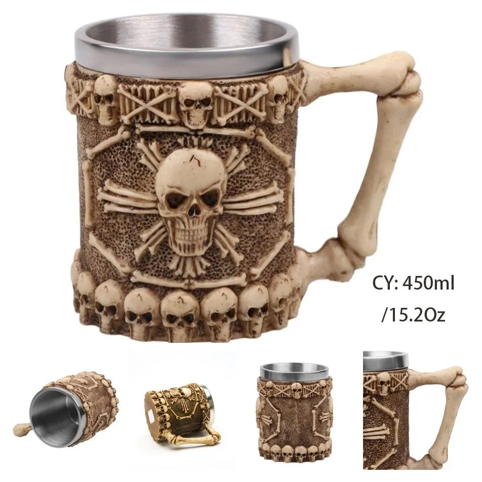 LZINA™ | Medieval Dragon Resin Stainless Steel Mug as Coffee Mug or Tea Mug
