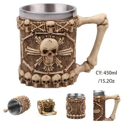 LZINA™ | Medieval Dragon Resin Stainless Steel Mug as Coffee Mug or Tea Mug