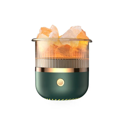 BowLift Himalayan Salt Crystal Lamp with Essential Oil Diffuser and USB Ultrasonic Humidifier for Home & Office