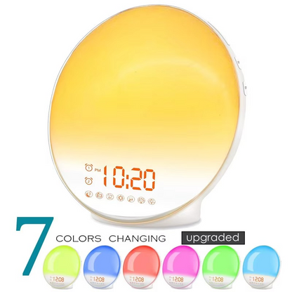 LZINA™ | Wake Up Light Alarm Clock with Sunrise Simulation, Sunset Mode, Night Light and FM Radio