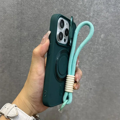 LZINA™ | Magnetic Soft Wrist Bracket Lens Cover iPhone Case
