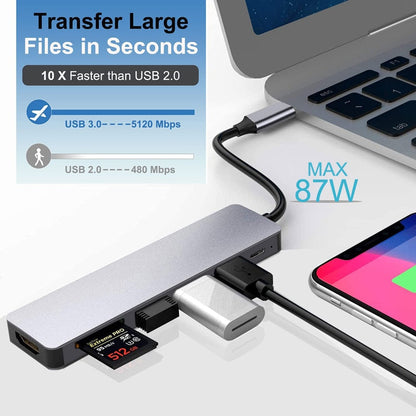 BowLift | Thunderbolt 3 USB-C Hub with HDMI, PD, SD/TF for MacBook Air M1 and iPad Pro