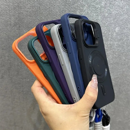 LZINA™ | Magnetic Soft Wrist Bracket Lens Cover iPhone Case
