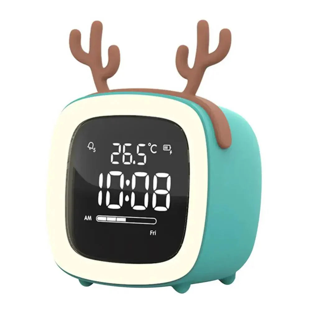 LZINA™ | Cartoon Bunny LED Alarm Clock with Night Light – Rechargeable, Cute Digital Display for Kids & Bedrooms