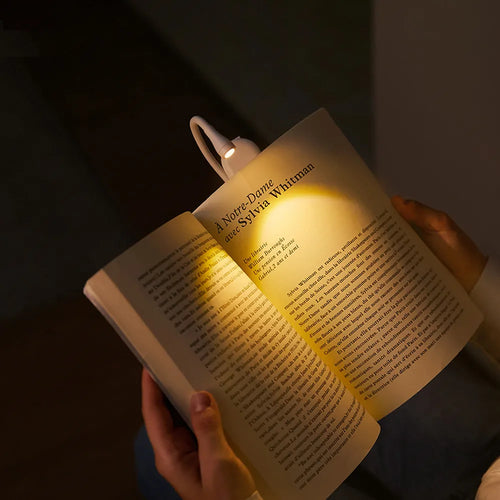 LZINA™ | Mini Book Light - Portable Clip-On Night Light with USB Charging, Dimmable LED for Bedroom, Eye Protection, and Camping - 360° Flip Clip Book Lamp
