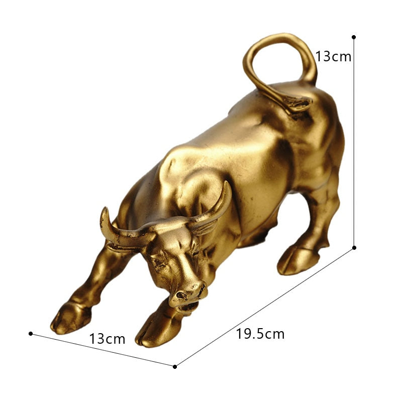 LZINA™ | Graffiti-Painting Resin Bull Figures Home Living Room Bedroom Office Desktop Feng Shui Ornaments Collection Statues