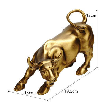 LZINA™ | Graffiti-Painting Resin Bull Figures Home Living Room Bedroom Office Desktop Feng Shui Ornaments Collection Statues