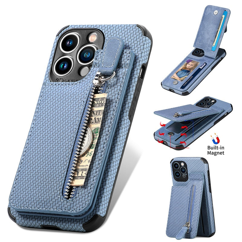 LZINA™ | Zip Zip Elegance Wallet iPhone Case