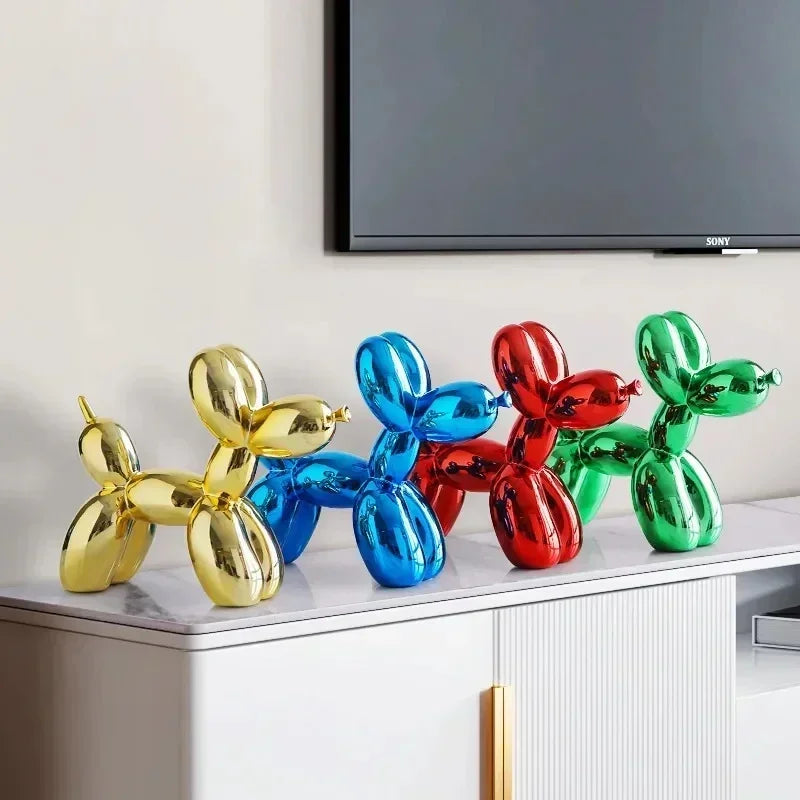 LZINA™ | Nordic Balloon Dog Sculpture Resin Animal Ornament Art Sculptures and Figures Craft Home Decoration Room Desktop Accessories