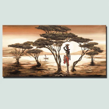 LZINA™ | Plus Sizes Abstract African Woman Canvas Painting