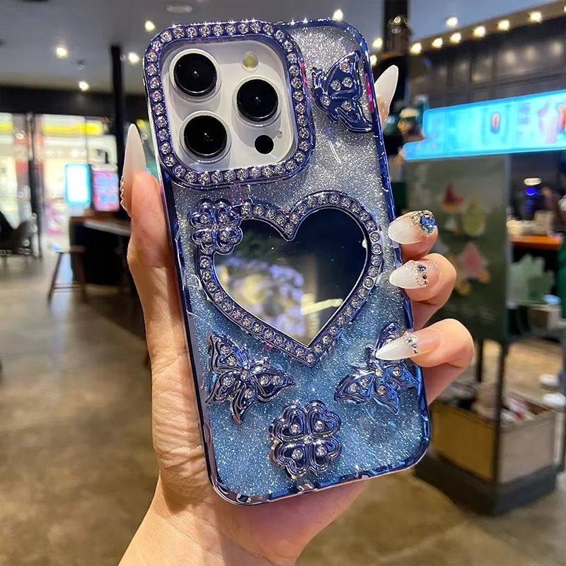 BowLift | Butterfly Glitter Diamond Mirror Case for iPhone