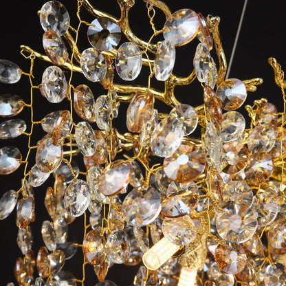 BowLift | Long Crystal Pendant Chandelier | Nordic LED Island Light with Remote Control (G9)