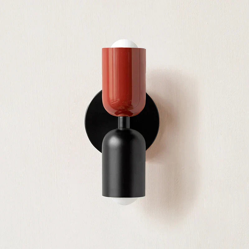 Sleek BowLift Double-Head Wall Lamp with Black Base